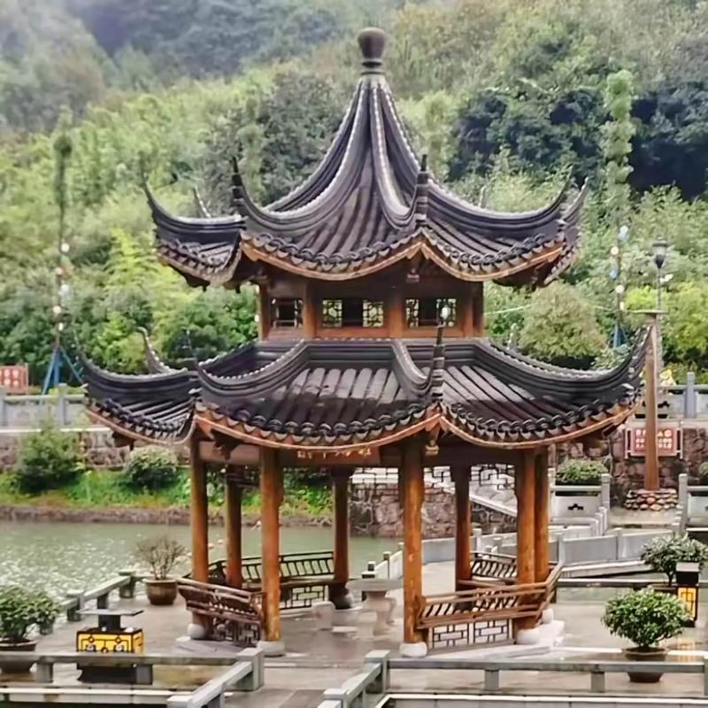 雙層古建涼亭系列~#防腐木涼亭#園林景觀(guān)工程 #他這狀態(tài)誰(shuí)